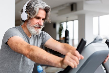 Side View Man Running Indoors