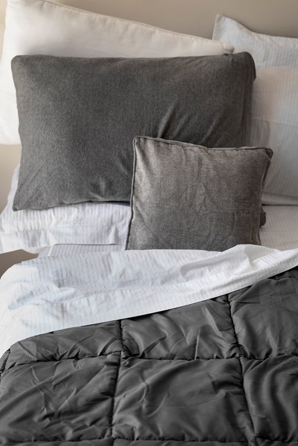 High Angle Cozy Bed Arrangement